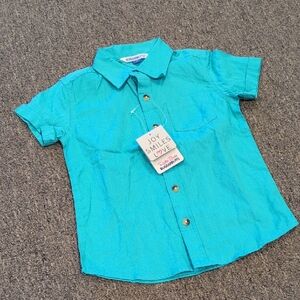 Joy Smiles Kids Turquoise Button Down Shirt